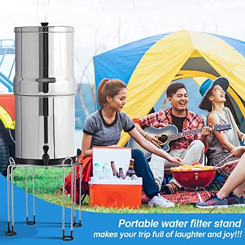 Water Filter Stand For Berkey, 8 Inches Tall 9 Inches Diameter Stainless Steel Pitchers Countertop With Rubber Non-Slip, Works For Most Gravity-Fed Dispenser Replacement Countertop Water Filters