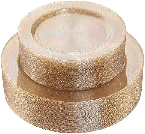 102 Pieces Solid Gold Disposable Plates, Gold Plastic Plates, Premium Plastic Party Plates Includes: 51 Dinner Plates 10.25 Inch And 51 Salad/Dessert Plates 7.5 Inch - Image 9
