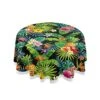 Tropical Pineapple Round Outdoor/Indoor Tablecloth 60 Inch Table Cover Print Lace Summer Table Cloth Washable For Kitchen Dining Tabletop Decor And Holiday Home Party Picnic 2100633