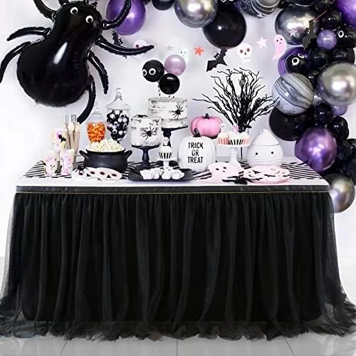 Pink Table Skirt Birthday Party Tulle Table Skirt Baby Shower Round And Rectangle Tutu Table Decoration Table Cloth For Girl Gender Reveal Wedding(L6(ft), H30in) - Image 9