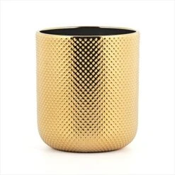 Ceramic Utensil Holder For Kitchen Counter, Cooking Utensil Holder, Gold Utensil Holder For Countertop, 5.1 W X 6.6 H Inches