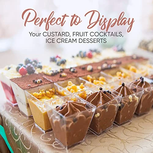 50 Packs 5oz Clear Dessert Cups With Lids And Spoon, Clear Parfait Plastic Mini Appetizer Cups, Small Dessert Cup For Party Event And Catering. - Image 4