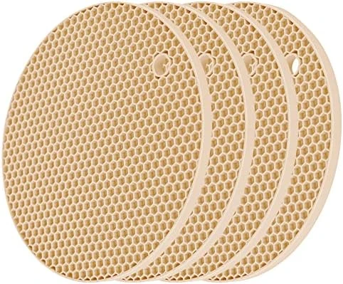 Silicone Trivets For Hot Dishes Pots & Pans, Black Silicone Trivet Mat For Table, Round Pot Holders, Jar Opener & Spoon Rest, Non Slip, Flexible, Durable Heat Resistant Mat Hot Pads Black - Image 10