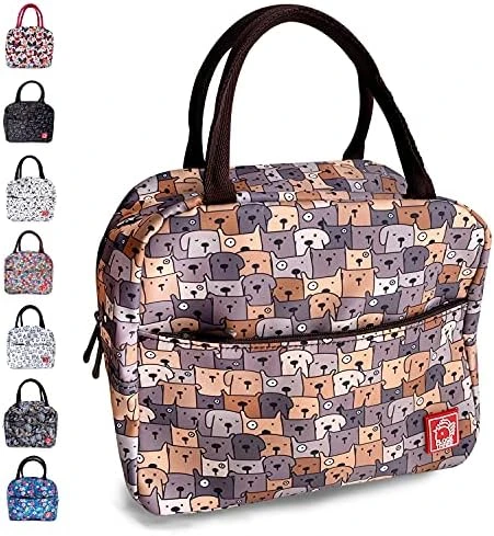 Waterproof Insulated Reusable Lunch Bag Food Drinks Container With Front Padded Pocket Double Zippers For Kids Men Women Work School Picnic Butterflies - Image 7