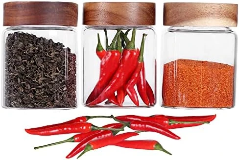 6 Pcs Small Glass Spice Jars With Label,High Sealing Threaded Mouth,with Black Printed Spice Labels - 8.79oz /260ml*6,Empty Cylinder Spices Bottles,Storage Jars With Airtight Screw Lids - Image 5