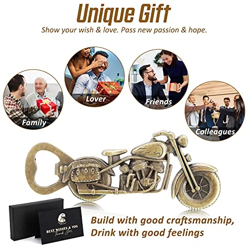 Gifts For Men, Vintage Motorcycle Bottle Opener Beer Opener, Beer Gifts For Men Him Dad Husband Boyfriend, Unique Birthday Gifts, Christmas Gifts, Stocking Stuffers - Image 2