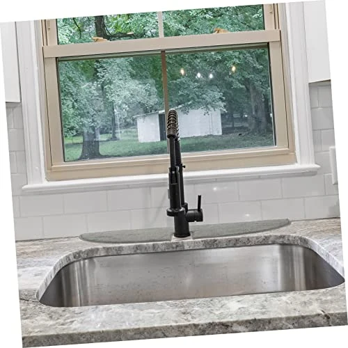 5pcs Sink Protector Cloth Drip Protector Faucet Absorbent Faucet Wrap Around Mat Drying Splashes Dish Mat Home Supply Washable Sink Fiber Pads Hand Pad Catch Water Grey Sponge - Image 4