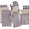 9 Piece Kitchen Linen Sets - Cotton Kitchen Towels, Oven Mitts And Pot Holders Sets, Navy Blue