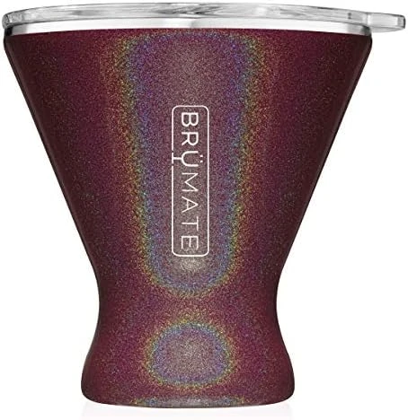 MargTini 10oz Martini Margarita Tumbler - Made With Vacuum-Insulated Stainless Steel (Glitter Merlot) - Image 5
