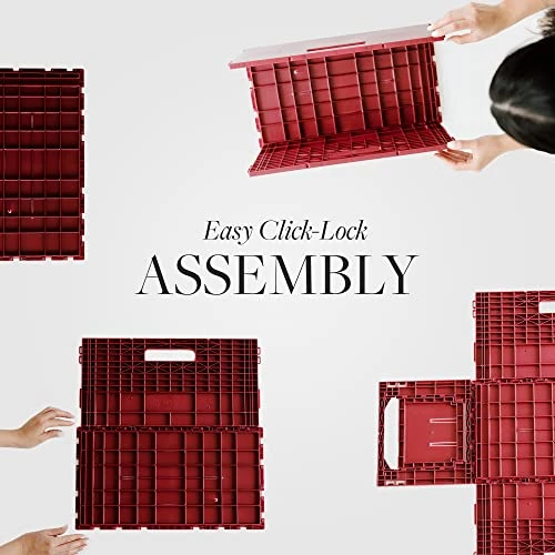 3-Pack Weinbox Crates Wine Storage | Stores Up To 36 Bottles | Color: Burgundy - Image 5