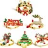 Christmas Napkin Rings Holders For Christmas Dinners Parties, Wedding Adornment, Table Decoration Accessories Dding Adornment, Table Decoration Accessories (Merry Christmas Set, 6)