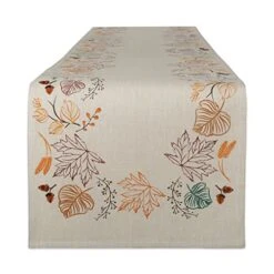 Fall Table Decorations Indoor Décor, Thanksgiving, Reversible Table Runner, 14x72, Autumn Leaves