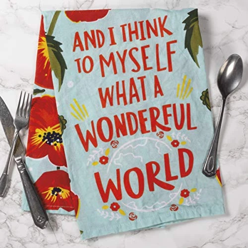 By Kathy 102726 LOL Made You Smile Dish Towel, 28 X 28-Inches, What A Wonderful World - Image 3