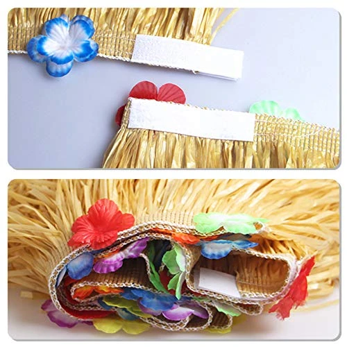 KEYIDO Hawaiian Luau Party Decorations Hawaiian Grass Table Skirt Set For Tropical Party Tiki Summer Theme Decorations Supplies(Brown) - Image 3