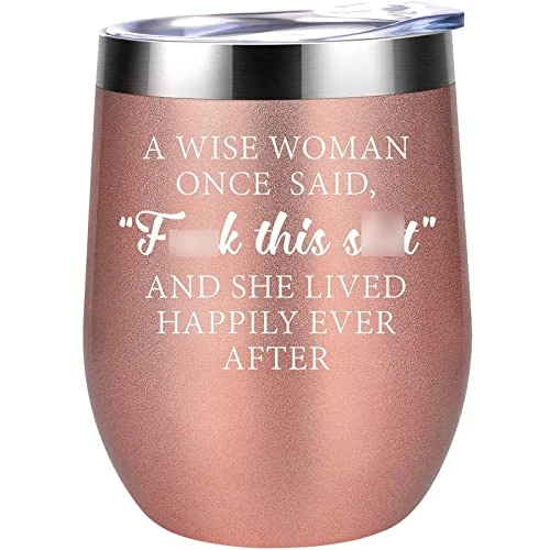 Funny Wine Gifts For Women, Best Friend, Coworker - Cool Bday Gifts For Mom, Wife, Sister - New Beginnings, Mothers Day, Birthday Gifts For Her - Fun Wine Tumbler Drinking Wine Cups For Women