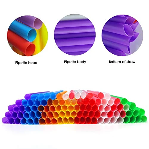 100 Pcs Jumbo Smoothie Straws Boba Straws,Individually Wrapped Multi Colors Disposable Plastic Large Wide-mouthed Milkshake Bubble Tea Drinking Straw(0.43" Diameter And 9.45" Long)