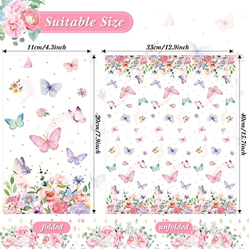 100 Pieces Butterfly Napkins Pink Butterfly Party Paper Guest Towels Disposable Colorful Garden Spring Summer Flower And Butterflies Hand Towels For Wedding Birthday Holiday Decorative Party Supplies - Image 2