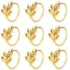 Set Of 20 Leaf Napkin Rings Metal Gold Napkin Holder Table Napkin Rings For Dinning Table Parties Everyday (Ye Zi-Gold 20)