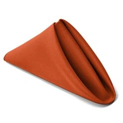 17x17 Inch Polyester Cloth Napkins, Set Of 12 (Burnt Orange)