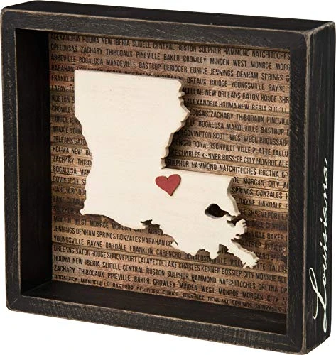 Primitives By Kathy 28233 Louisiana Wanderlust Box Sign, 8.5" X 8"