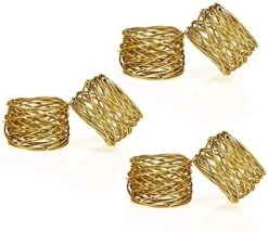 Ound Mesh Napkin Ring For Weddings Dinner Parties Or Every Day Use (6, Golden)
