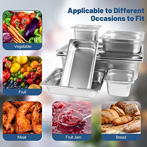 Hotel Pan Full Size Stainless Steel Steam Table Pan, 2.6โโ Deep Chafer Food Pan, Pack Of 6 Stackable Anti-Jam Steam Pan For Hotel, Restaurant Supplies, Party, Buffet And Event Catering - Image 6
