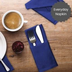 H Dinner Napkins – Perfect Everyday Use Table Linen – Soft Durable Washable – Ideal For Party Wedding Farmhouse Christmas Easter – Set Of 12 (17x17 In/Navy Blue)