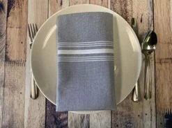 Chambray 18"x22" Napkins Assorted Colors Sold By The Dozen (Black)