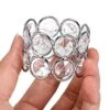 Set Of 6 Crystal Beads Napkin Rings Handcraft Sparkly Elegant Napkin Holders For Wedding Party Dinner Table Decor (Silver Tone)
