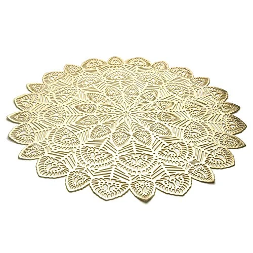 Table Mats Set Of 4 Gold Placemats Dining Table,Pressed Viny Placemats,Wedding Tablemats… - Image 5
