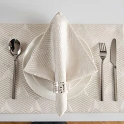 Loth Napkins, MANGATA CASA Waterproof Dinner Napkins 18×18 Inch, Reusable Comfortable Set Of 6 Table Napkins For Dinner Parties Holiday Wedding Banquet(Beige 18x18in)