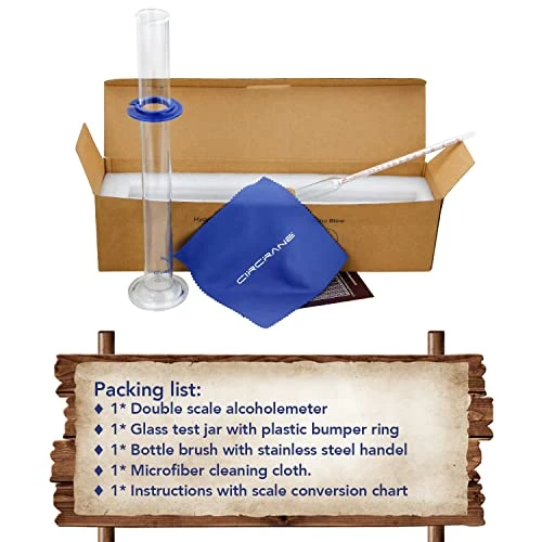 Circrane 0-200 Proof & Tralle Alcohol Hydrometer With Glass Test Jar Kit, Accurate Tester & Glass Cylinder For Liquor, Distilling Moonshine Alcoholmeter Set - Image 4