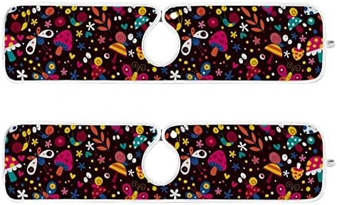 2 Pack Kitchen Faucet Mat Absorbent Washable Sink Splash Guard Faucet Drip Drying Mat Bar Countertop Water Catcher Mat Large 30x5 Inch Flowers Butterflies Mushroom Snails Pattern Kids - Image 8