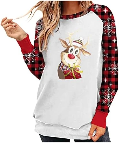 Sweatshirts For Women Loose Fit Fall Crew Neck Sweatshirts Long Sleeve Christmas Print Fashion Pullover Top Fall Clothes - Image 6