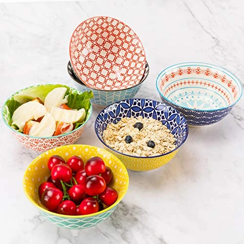 6 Pack 24 Oz Premium Porcelain Bowls Set, Cereal Bowls, Ceramic Bowls For Soup, Salad, Pasta, Rice, Large Capacity Ramen Bowls, Heat And Cold Resistant, Microwave And Dishwasher Safe Bowls - Image 4