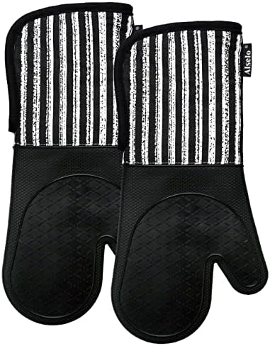Silicone Oven Mitts Heat Resistant 932β With Waterproof & Non-Slip Kitchen Mittens, Set Of 2 Extra Long Oven Gloves With Soft Cotton Terry Lining For Baking Cooking Barbecue - Image 9