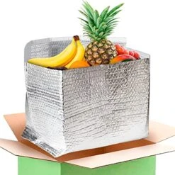 Foil Insulated Box Liners 11" X 8.5" X 5.5", Pack Of 50 Silver Insulated Shipping Bags For Food, Double Layer Thermal Liner For Boxes Keeps Temperature, Gusseted Shipping Box For Frozen Foods