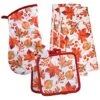 GENERIC Home Collection Seasonal Kitchen Linen Set - Includes Oven Mitt, Potholders, And Kitchen Towels (Fall Leaves)