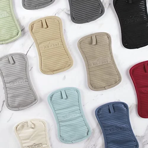 Premium Pot Holder & Heating Pad, (2-Pack) Heat Resistant To 500 Degrees, 100% Cotton 10"x6.25" For Kitchen And Barbeque, Pewter - Image 4