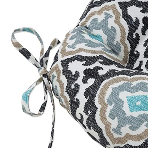 Outdoor/Indoor Agrami Medallion Large Chair Pads, 17" X 17.5", Black 2 Count - Image 2