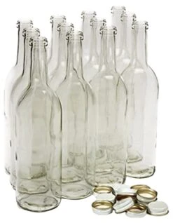 HOZQ8-936 W5 Wine Bottles, Bordeaux Liquor Bottles, Clear Wine Bottles, 750 Ml Empty Bottles, Empty Bottles For Drinks, Clear/Flint Bordeaux Wine Bottles, 12 Per Case