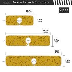 2 Pack Kitchen Faucet Mat Absorbent Washable Sink Splash Guard Faucet Drip Drying Mat Bar Countertop Water Catcher Mat Large 30x5 Inch Seamless Pattern Mexican Tacos Quesadillas