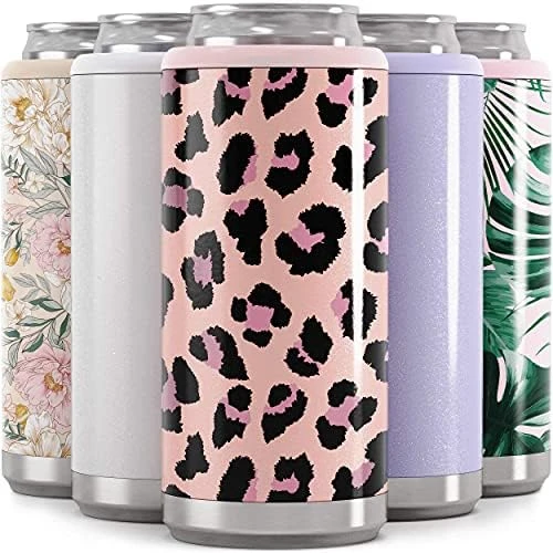 Skinny Can Cooler For Slim Beer & Hard Seltzer | Stainless Steel 12oz Sleeve, Double Wall Vacuum Insulated Drink Holder - Glitter Lilac - Image 11