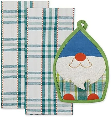 Gift Set Collection Kitchen Set, Potholder & Dishtowel Set, Lemon Plaid, 2 Piece - Image 5