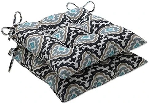 Outdoor/Indoor Agrami Medallion Large Chair Pads, 17" X 17.5", Black 2 Count - Image 8