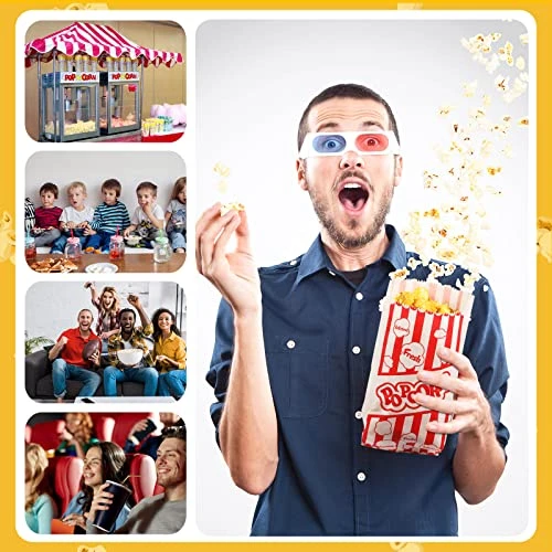 402 Pcs Popcorn Machine Supplies Set Including Stainless Steel Popcorn Scoop, 400 Pcs 1oz Popcorn Bags Bundle And Popcorn Shaker Dredge With Handle For Commercial And Home Use - Image 4