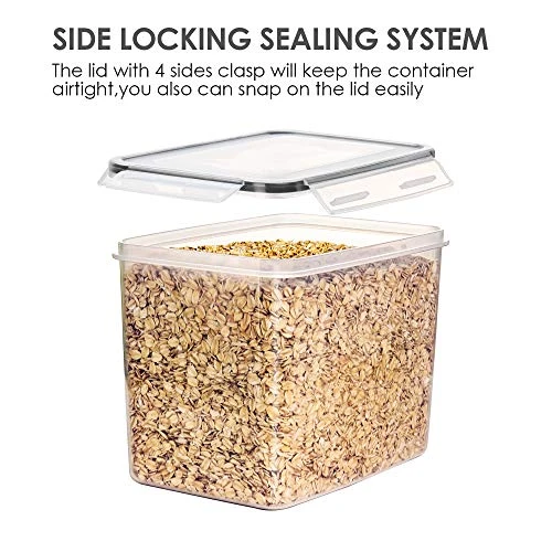 Airtight Food Storage Containers 6 Pieces - Plastic BPA Free Kitchen Pantry Storage Containers For Sugar,Flour And Baking Supplies - Dishwasher Safe - Include 24 Labels, Black - Image 6