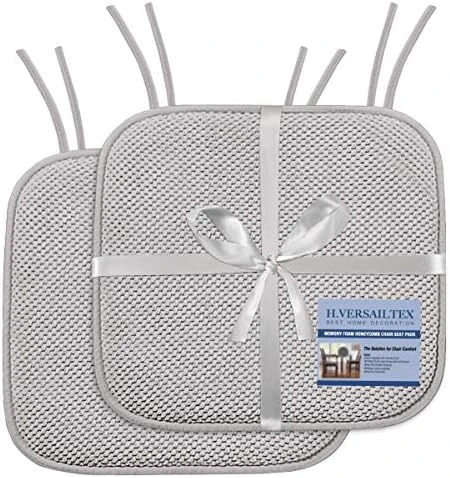 Premium Chair Cushions Memory Foam Chair Pads 4 Pack - 16x16 Inch Thick Soft Seat Cushion Pads Non Slip With SBR Backing And Straps - Durable Mats Pads For Lounge, Kitchen, Navy - Image 11