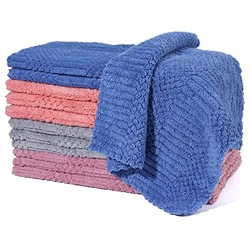 Dish Cloths - Dish Towels Ultra Absorbent, 12 Pack Dish Towels For Kitchen, Reusable Cleaning Towels Easy Care, Durable Kitchen Towels, Cleaning Rags 11.8 Inch X 11.8 Inch Drying Fast