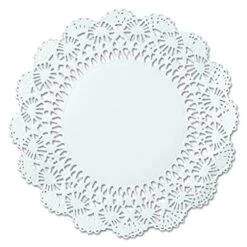 500239 12" White Round Cambridge Lace Doily (Case Of 1,000)